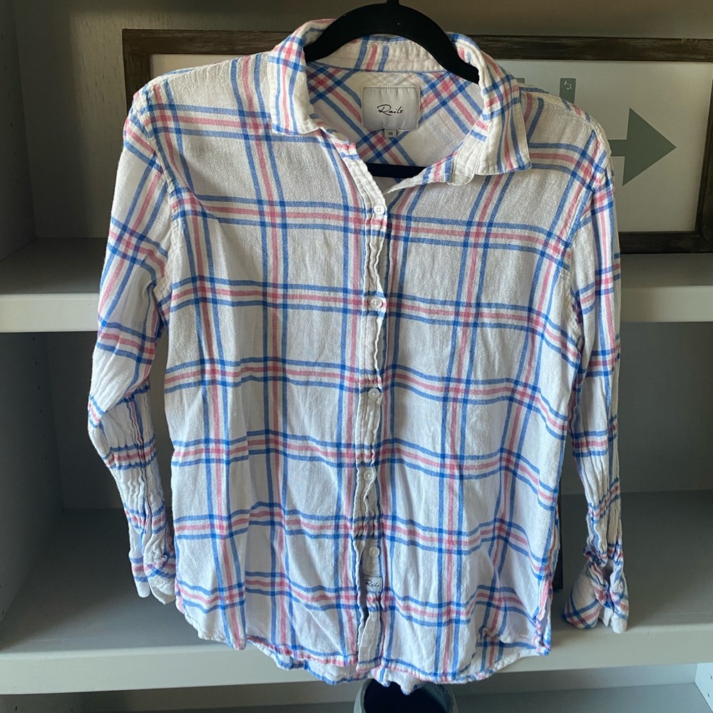 Rails pink and blue flannel